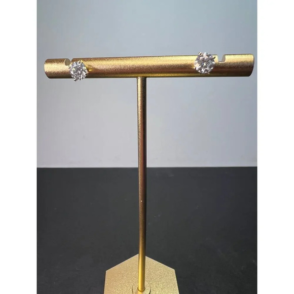 10k yellow gold .40 ctw moissanite stud earrings - Picture 6 of 12